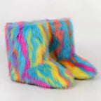 Bota Peluda Faux Fur Neve Feminina