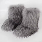 Bota Peluda Faux Fur Neve Feminina
