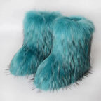 Bota Peluda Faux Fur Neve Feminina