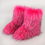 Bota Peluda Faux Fur Neve Feminina
