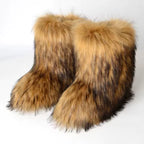 Bota Peluda Faux Fur Neve Feminina