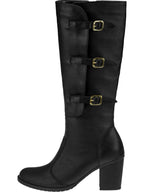 Bota Feminina Cano Longo Ajustável com Zíper