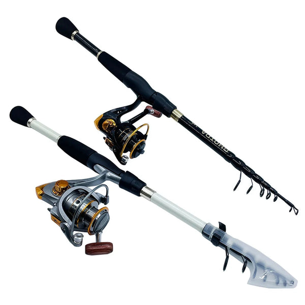 Kit de Pesca Premium: Vara de Pesca Telescópica Ghotda 1.6-2.4M com Molinete High Speed DC