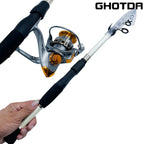 Kit de Pesca Premium: Vara de Pesca Telescópica Ghotda 1.6-2.4M com Molinete High Speed DC
