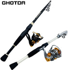 Kit de Pesca Premium: Vara de Pesca Telescópica Ghotda 1.6-2.4M com Molinete High Speed DC