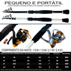 Kit de Pesca Premium: Vara de Pesca Telescópica Ghotda 1.6-2.4M com Molinete High Speed DC