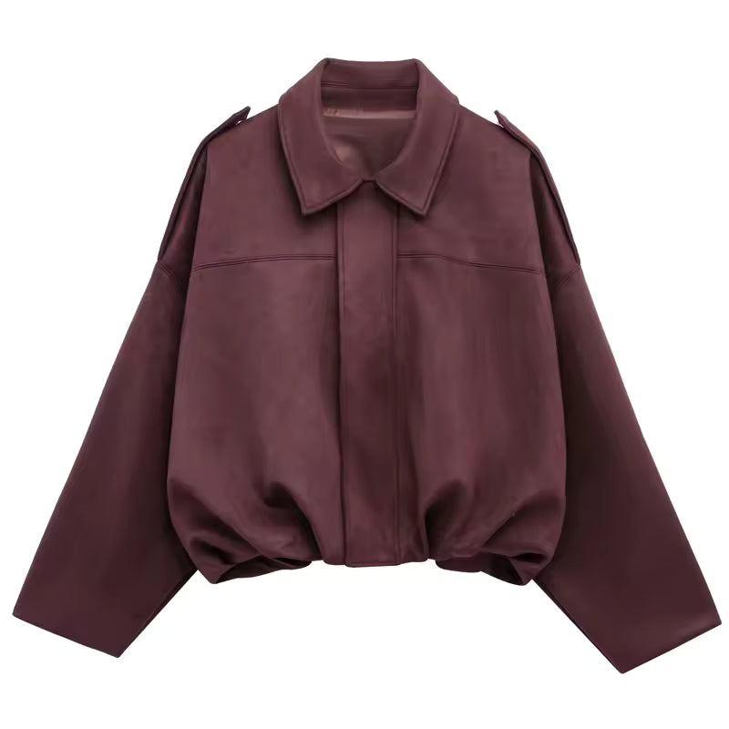 Jaqueta Oversized em Camurça