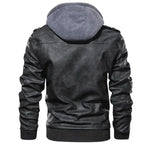 Jaqueta de Couro Masculina com Capuz