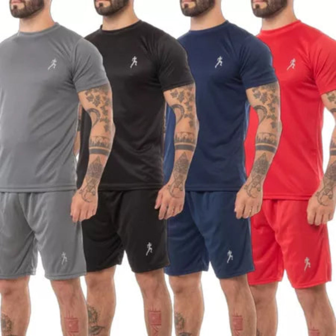 Kit 4 camisetas Masculinas + 4 Bermudas Academia 2025