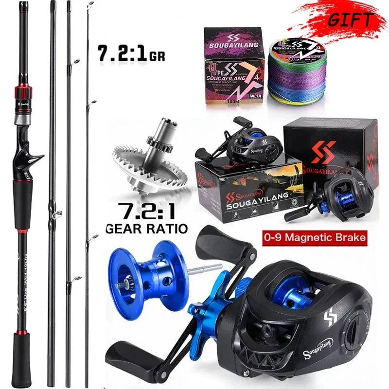 Kit de Pesca Profissional: Carretilha RedMax 10KG Drag + Vara de Carbono + Brinde Exclusivo [OFERTA EXCLUSIVA NATAL]