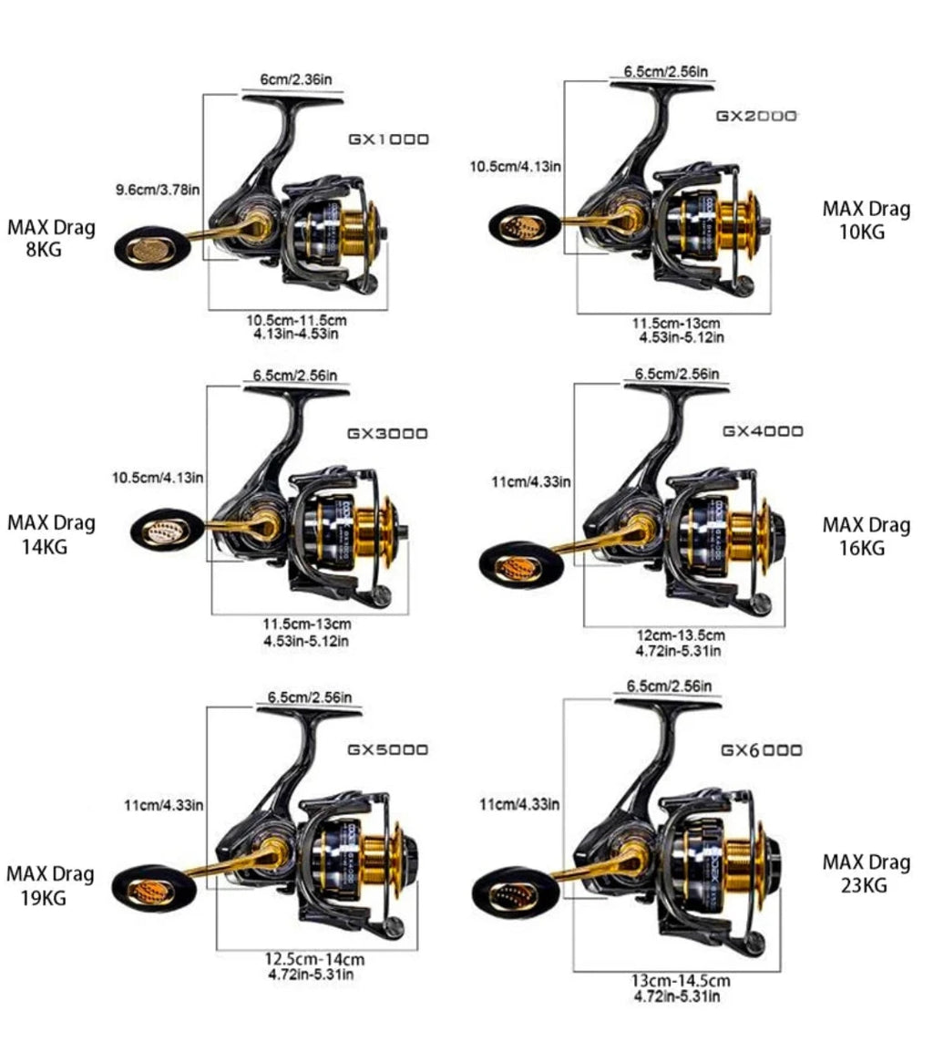 Molinete de Pesca Geração 2024 Alta Velocidade 25Kg Drag