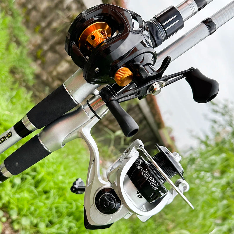 Kit de Pesca EliteFisher: Carretilha de Pesca 8KG Drag + Vara de Pesca Telescópica