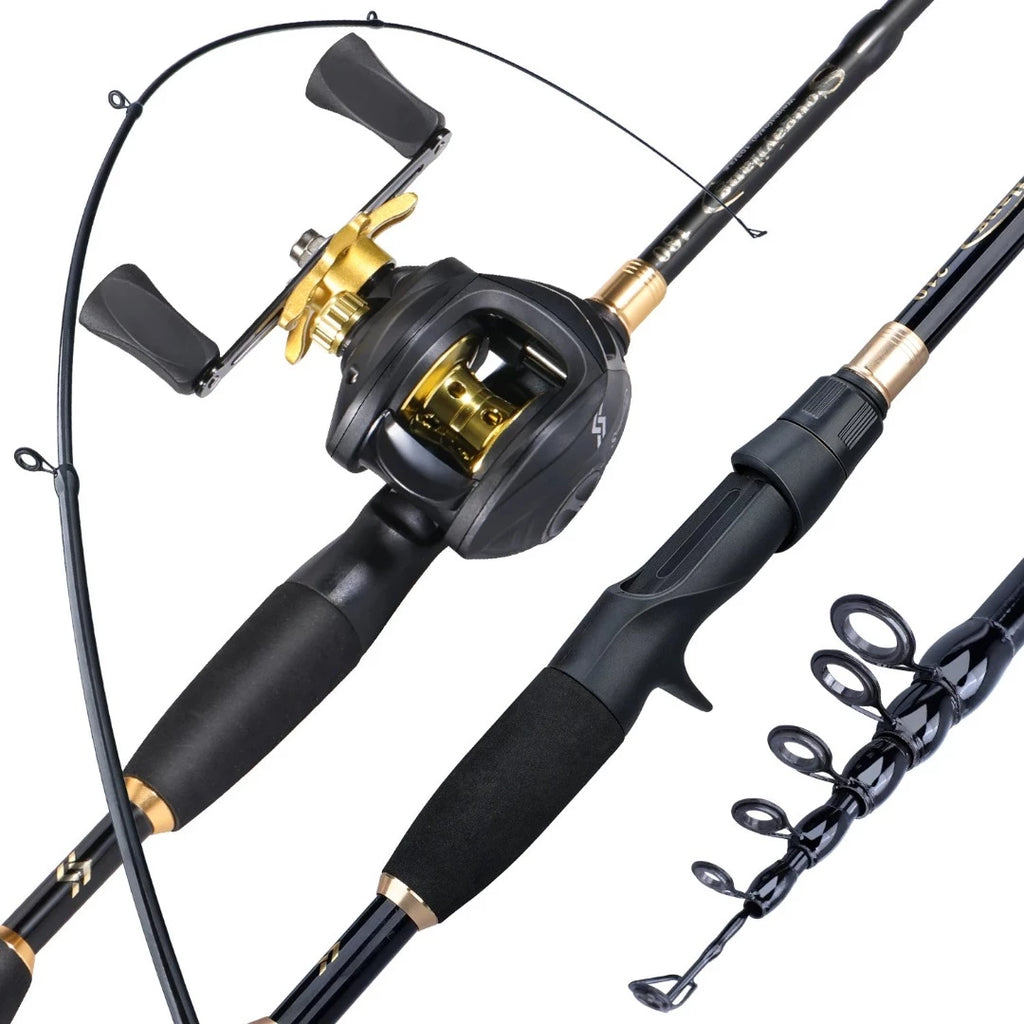 Kit Carretilha com Freio Magnético Anti Cabeleira com Vara Pesca Sugay Fish - lojaidealgolden