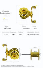 Carretilha Gold 7.2:1