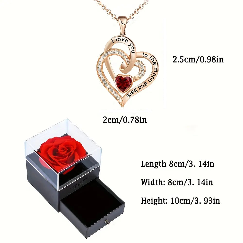 Caixa de joias rosa da vida eterna - lojaidealgolden