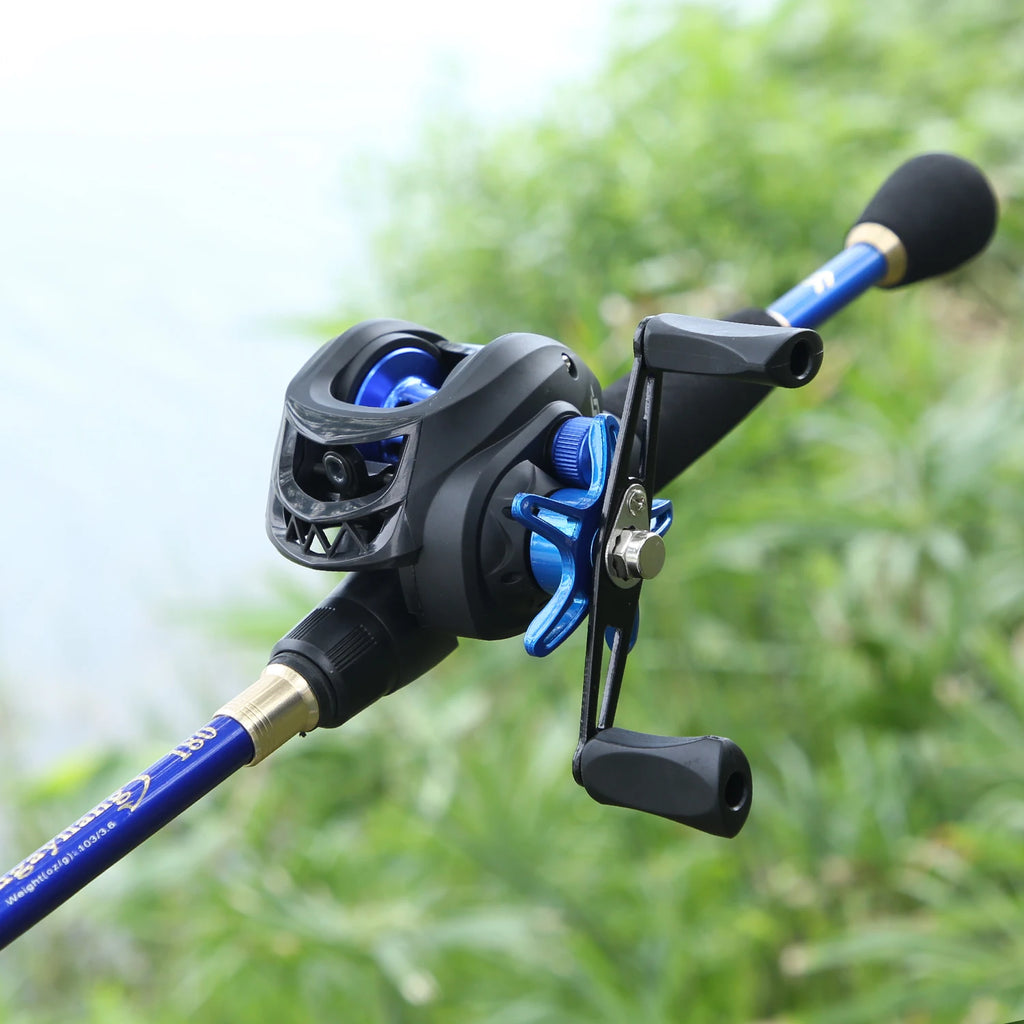 Kit Carretilha com Freio Magnético Anti Cabeleira com Vara Pesca Sugay Fish - lojaidealgolden