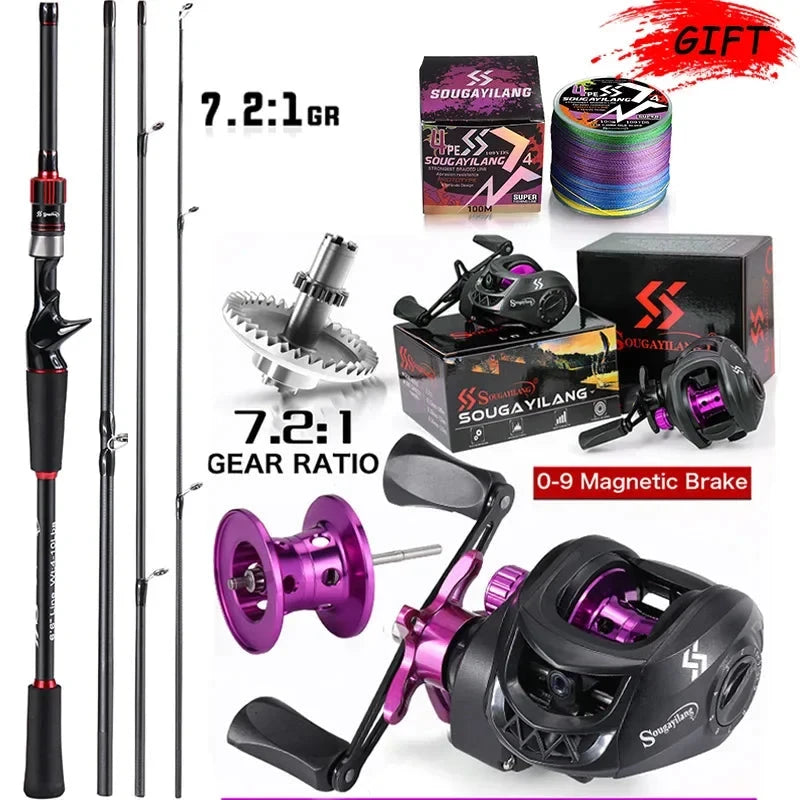 Kit de Pesca Profissional: Carretilha RedMax 10KG Drag + Vara de Carbono + Brinde Exclusivo [OFERTA EXCLUSIVA NATAL]