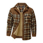 Jaqueta Masculina Xadrez Para Inverno com Forro de Lã