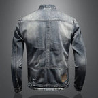 Jaqueta Jeans Retrô Masculina com Zíper