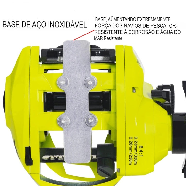 Carretilha Marítima 6.4:1 Arrasto de 15 Kg