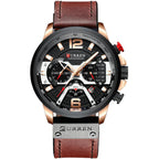 Relógio Masculino CURREN Modelo Temporal + Case em Couro Sintético