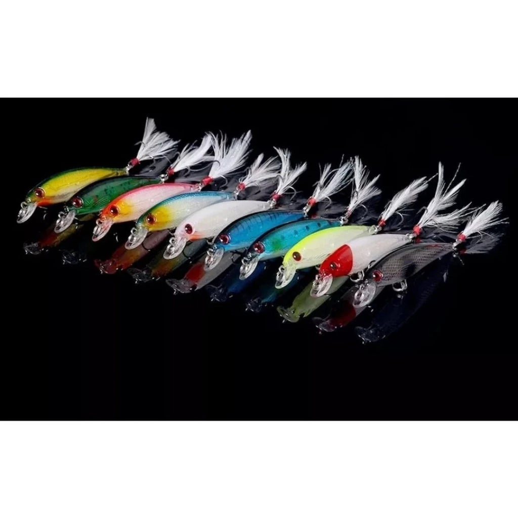 Kit 10 Isca Artificial para Pesca Tucunaré Robalo Dourado