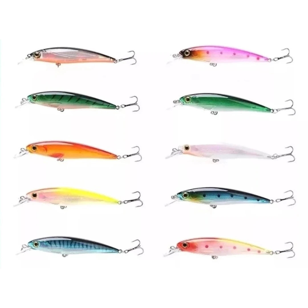 Kit 10 Isca Artificial para Pesca Tucunaré Robalo Dourado