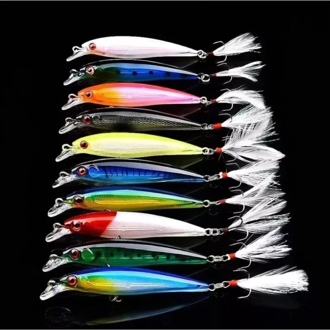 Kit 10 Isca Artificial para Pesca Tucunaré Robalo Dourado