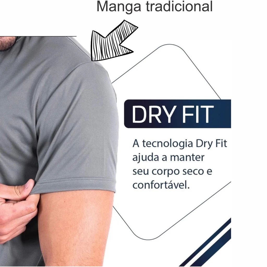 Kit 05 Camisetas DryFit para Treino - lojaidealgolden