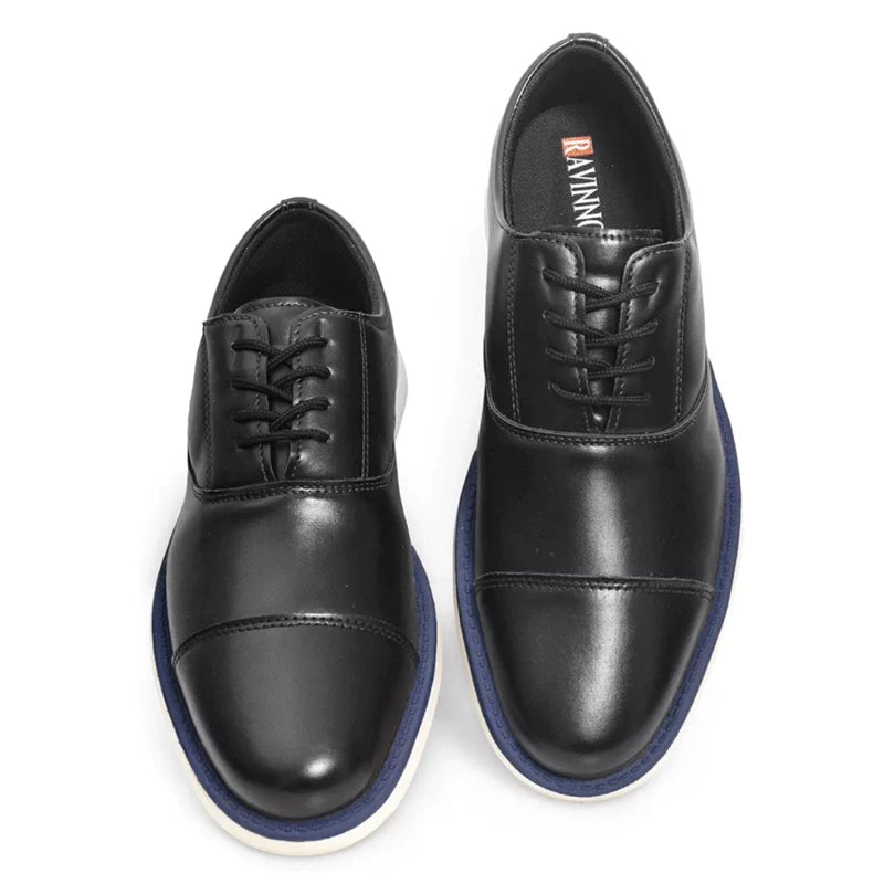 Kit ModernMan 5 em 1: 2 Sapatos Oxford Masculino Couro Legítimo + 3 Brindes Exclusivos: Cinto, Carteira e Relógio