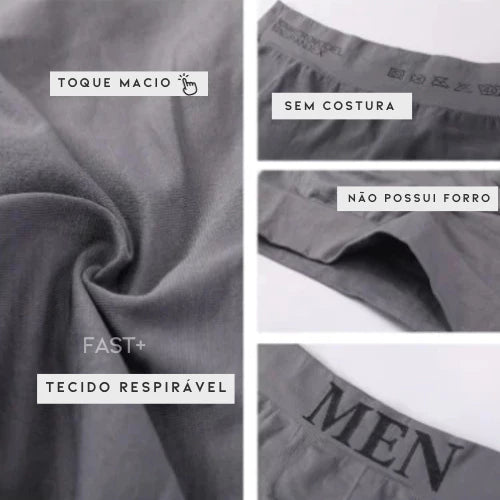 Kit 10 Cuecas Boxer Microfibra Adulto + 12 Pares Meias Algodão (GRÁTIS)