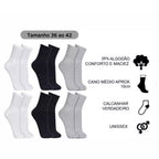 Kit 10 Cuecas Boxer Microfibra Adulto + 12 Pares Meias Algodão (GRÁTIS)
