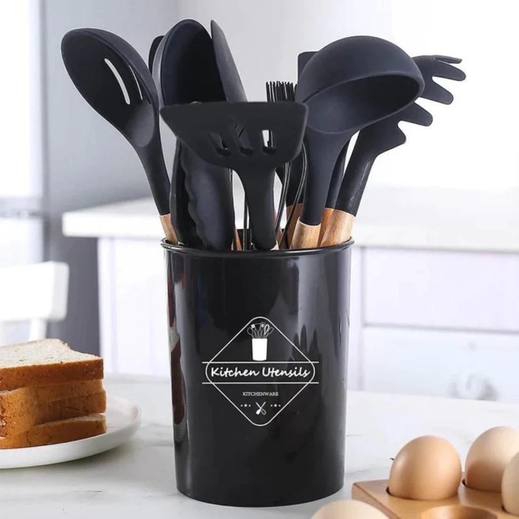KIT de Utensílios Para Cozinha em Silicone 12 Peças