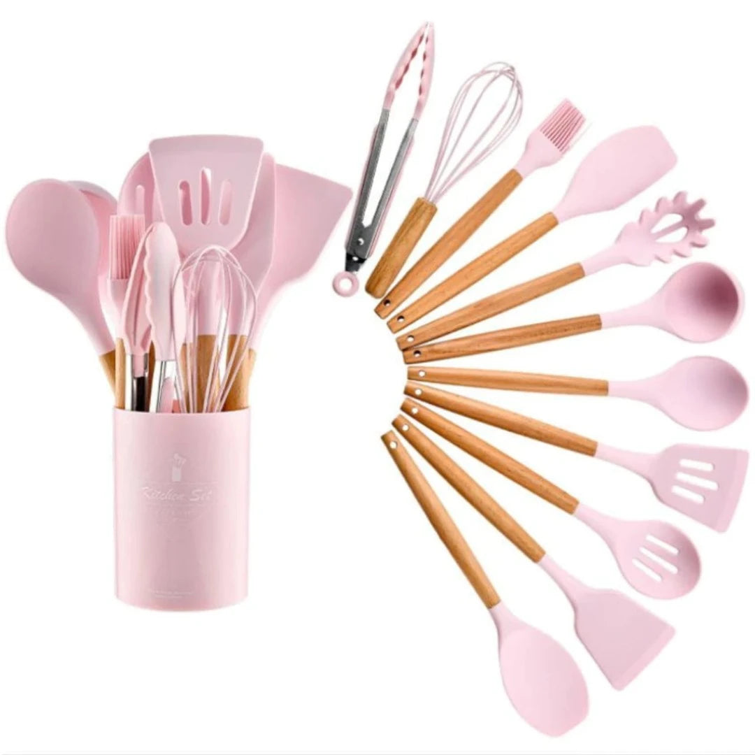 KIT de Utensílios Para Cozinha em Silicone 12 Peças