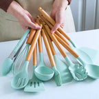 KIT de Utensílios Para Cozinha em Silicone 12 Peças