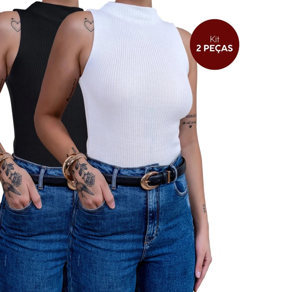 Blusinha Feminina Gola Alta - COMPRE 1 LEVE 2