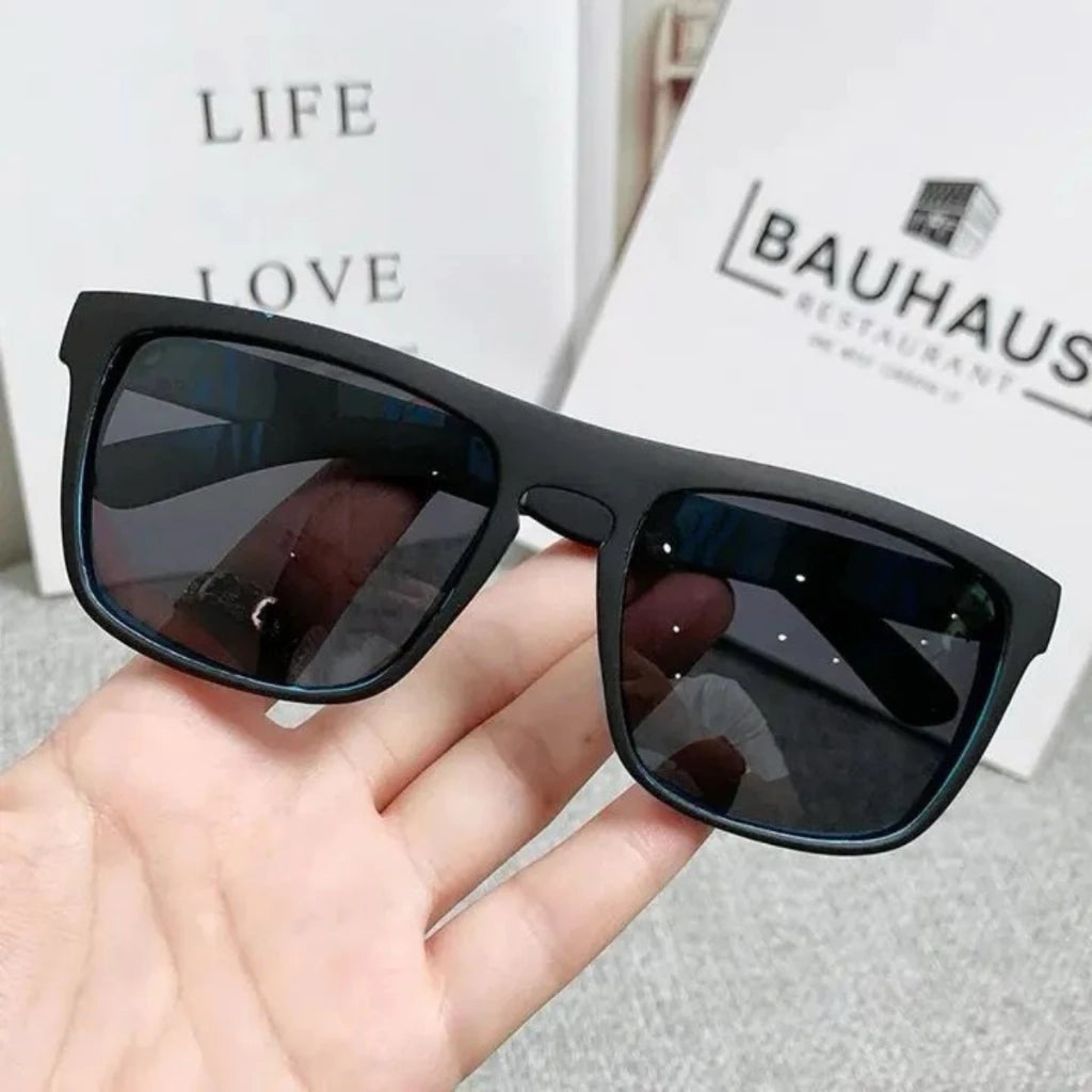 Óculos Masculino Quadrado Madeira Bambu UV400