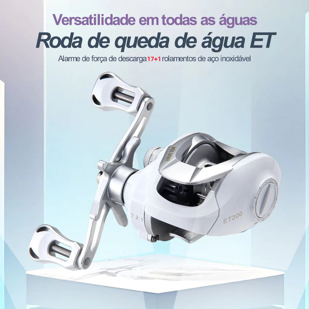 Carretilha De Pesca Esquerda Ou Direita 17+1 Rolamentos 10kg 7.2:1 Branco