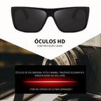 Óculos Masculino Quadrado Madeira Bambu UV400
