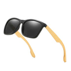 Óculos Masculino Quadrado Madeira Bambu UV400