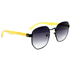 Óculos de Sol Masculino Hexagonal UV400 com Haste de Madeira