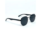 Óculos de Sol Masculino Hexagonal UV400 com Haste de Madeira