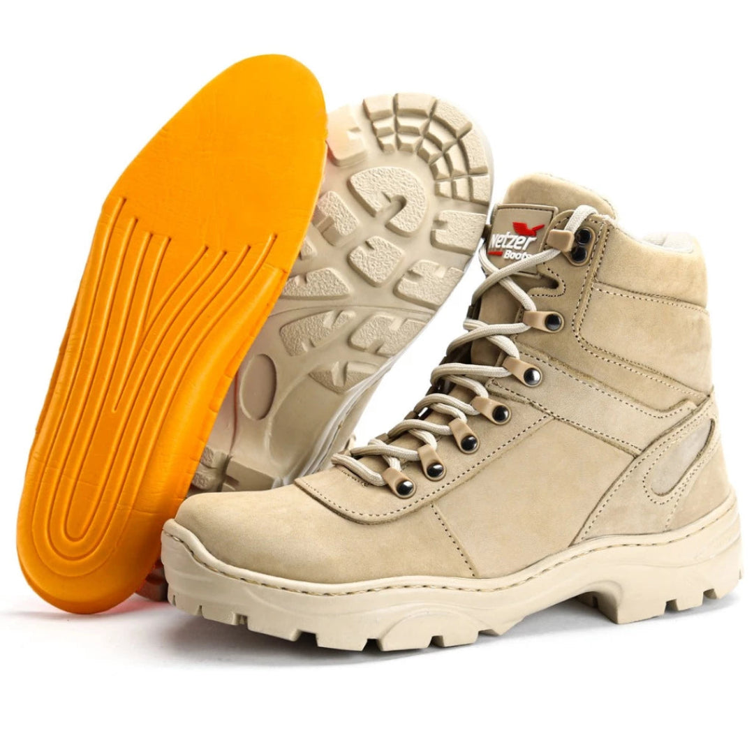 Bota Coturno Rebento Adventure Militar Couro Areia