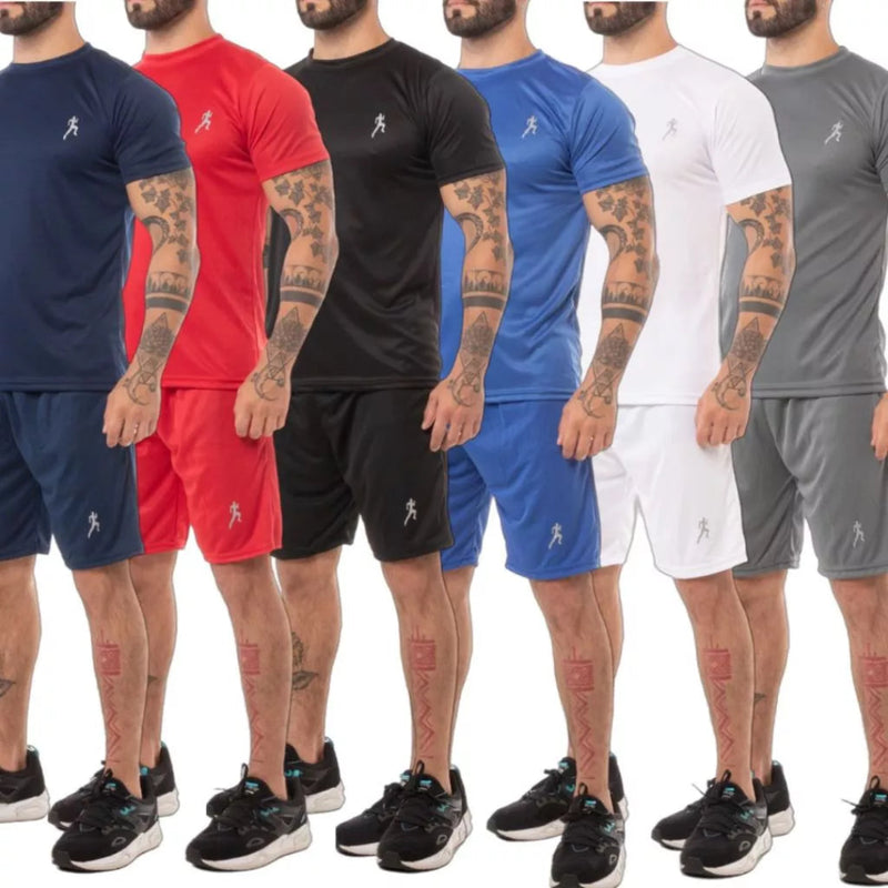 Kit 4 camisetas Masculinas + 4 Bermudas Academia 2025