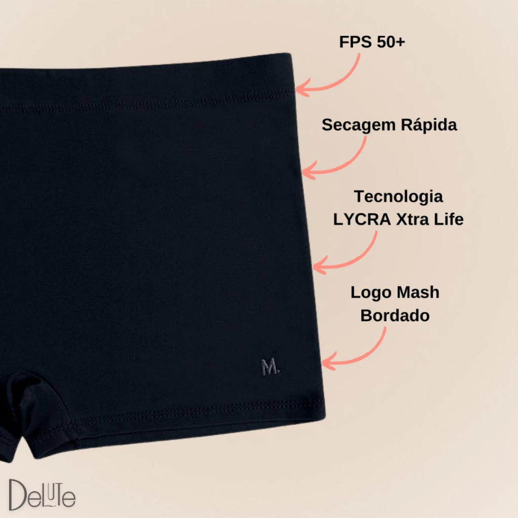 Sunga Boxer Massh Lisa Forrada com Cordão de Regulagem Masculina Adulto Moda Praia FPS 50