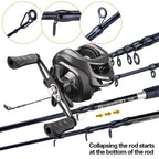 Carretilha de Pesca 30KG Drag + Vara de Pesca em Fibra de Carbono