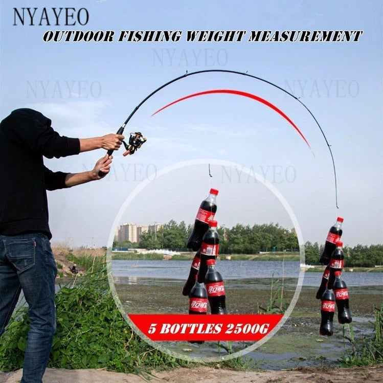 Carretilha de Pesca 30KG Drag + Vara de Pesca em Fibra de Carbono