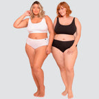 Kit 5 Calcinhas Plus Size Cós Alto