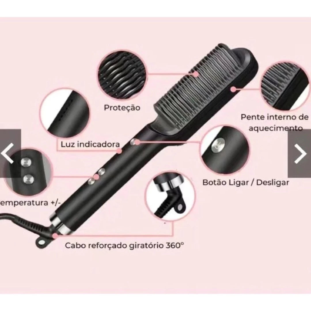 (BRINDE EXCLUSIVO) Escova Alisadora Glambrush - lojaidealgolden