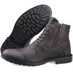 Coturno Masculino Casual com Cadarço e Zíper Ajustável